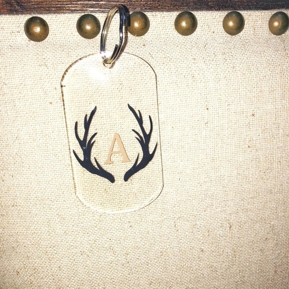 None Accessories - A MONOGRAMMED deer antler keychain